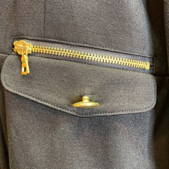Boston Proper Black with Gold Zipper Accents Blazer Jacket Size 10 - Picture 4 of 9
